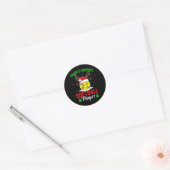 サンタソフトボールお気に入りの選手クリスマスパジャマ ラウンドシール (封筒)