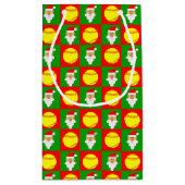 サンタソフトボール選手名前をカスタムする/文字クリスマス スモールペーパーバッグ (裏面)