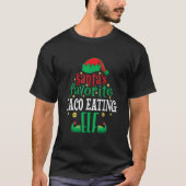 サンタタお気に入りのコ食べ物小妖精や小人クリスマスファミリー Tシャツ (正面)