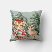 サンタタイガーと鹿の松クリスマス クッション (裏面)