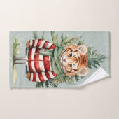 サンタタイガーと鹿の松クリスマス バスタオルセット (ハンドタオル)