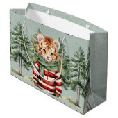 サンタタイガーと鹿の松クリスマス ラージペーパーバッグ (裏面アングル)