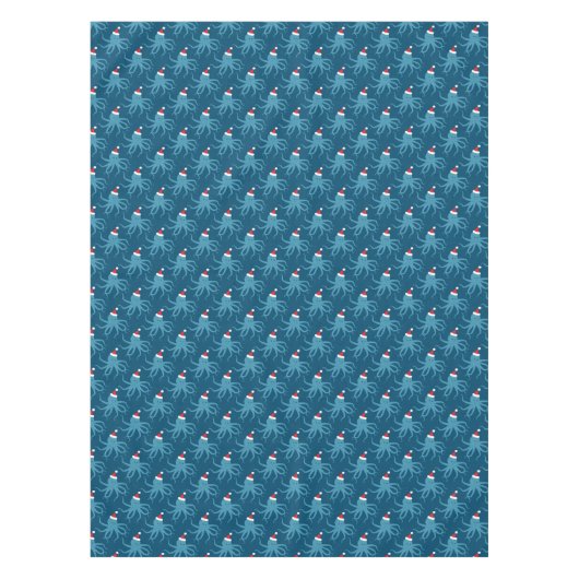 サンタタコブルークリスマステーブルクロス テーブルクロス (正面)