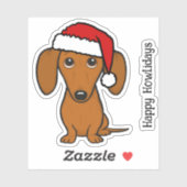 サンタダシュントかわいいウィーナードッグクリスマス シール (シート)