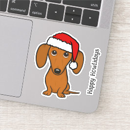 サンタダシュントかわいいウィーナードッグクリスマス シール