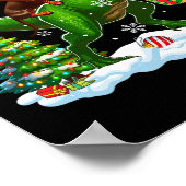 サンタダックスシュント乗馬トナカイTレックスクリスマスキ ポスター (角)