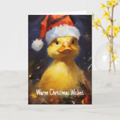 サンタダック クリスマスカード カード (黄色い花)