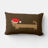 サンタダッシュンドファミリークリスマスメメントカスタム ランバークッション (裏面)