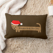 サンタダッシュンドファミリークリスマスメメントカスタム ランバークッション (ブランケット)