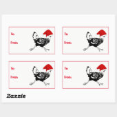 サンタチキンクリスマスギフトラベルシール 長方形シール (シート)