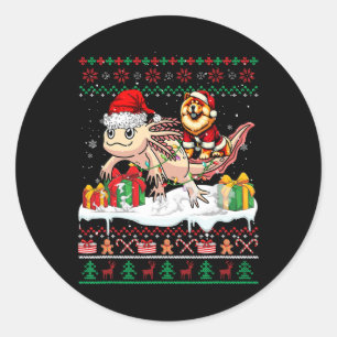 サンタチャウチャウライディングアクソロテルクリスマスセーターL ラウンドシール