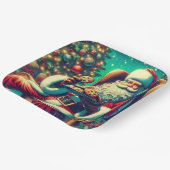 サンタチョコレートチップクッキー |ヴィンテージクリスマス ペーパープレート (傾斜あり)