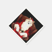 サンタチワホアドッグクリスマスキュートレッドおもしろい スタンダードカクテルナプキン (角)