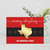 サンタテキサス州ベルトバックルクリスマス シーズンカード (スタンド正面)