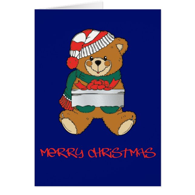 サンタテディのプレゼントのクリスマスカード (正面)