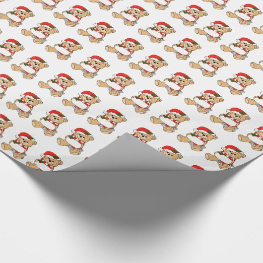 サンタテディベアクリスマスギフト紙 ラッピングペーパー (角)