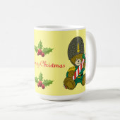 サンタテディベアークリスマスアニマルアート コーヒーマグカップ (正面右)
