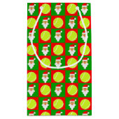 サンタテニスプレーヤー名前をカスタムする/文字クリスマス スモールペーパーバッグ (裏面)