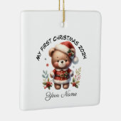サンタテパーソナライズされたディベア初めてのクリスマス セラミックオーナメント (右)