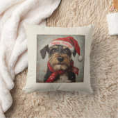 サンタテリアフェスティバルクリスマスデザイン、犬、 クッション (ブランケット)