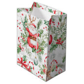 サンタディアボードブルズホリークリスマス ミディアムペーパーバッグ (正面アングル)