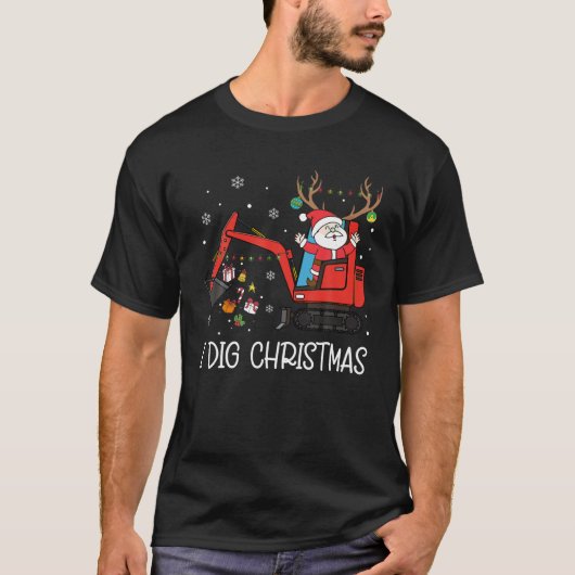 サンタディグクリスマストラック建築ショベルB Tシャツ (正面)