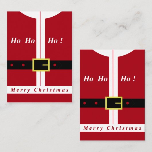 サンタデザイン付きメリークリスマスカーおもしろいド ノートカード (正面/裏面)