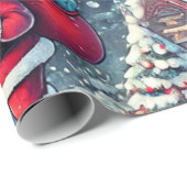 サンタデリバリープレゼントを煙突から降ろす ラッピングペーパー (ロールコーナー)