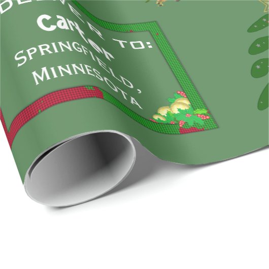 サンタデリバリ先の名前と場所 ラッピングペーパー (ロールコーナー)