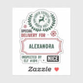 サンタデリバリ表現ング(名前をカスタムする)ギフトラベル シール (シート)