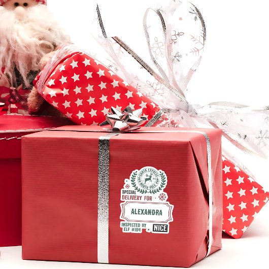 サンタデリバリ表現ング(名前をカスタムする)ギフトラベル シール