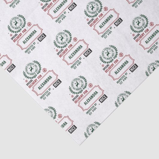 サンタデリバリ表現ー(名前をカスタムする)のクリスマス 薄葉紙 (詳細)