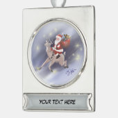 サンタデリバーオーナメント シルバープレートバナーオーナメント (左)