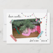 サンタデ親愛ィーニングの素敵なフォトクリおもしろいスマス シーズンカード (正面)