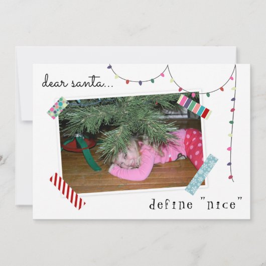 サンタデ親愛ィーニングの素敵なフォトクリおもしろいスマス シーズンカード (正面)