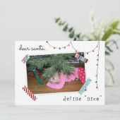 サンタデ親愛ィーニングの素敵なフォトクリおもしろいスマス シーズンカード (スタンド正面)