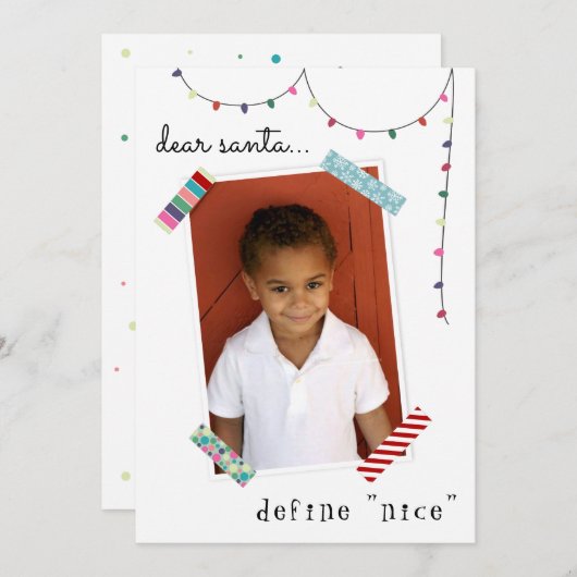 サンタデ親愛ィーニングの素敵なフォトクリおもしろいスマス シーズンカード (正面/裏面)