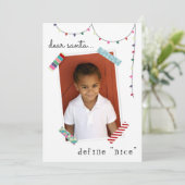 サンタデ親愛ィーニングの素敵なフォトクリおもしろいスマス シーズンカード (スタンド正面)