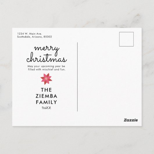 サンタデ親愛ィーニースフォトホリデー/クリスマス ポストカード (裏面)