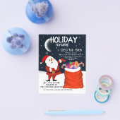 サンタトイのドライブのクリスマスの休日の招待状 チラシ (シングル)