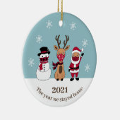 サンタトナカイおもしろいア セラミックオーナメント (右)