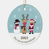 サンタトナカイおもしろいア セラミックオーナメント (左)