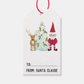 サンタトナカイのクリスマスの行き来 ギフトタグ (正面)