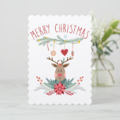 サンタトナカイのクリスマスススススススカンジナビアのカード 招待状 (スタンド正面)