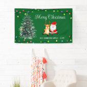 サンタトナカイのクリスマスツリーのストリングライト 横断幕 (インサイチュ)