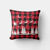 サンタトナカイのクリスマスバッファローチェック クッション (正面)