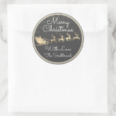 サンタトナカイのスレイトグレーからメリークリスマス ラウンドシール (バッグ)