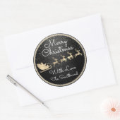 サンタトナカイのスレイトブラックからメリークリスマス ラウンドシール (封筒)