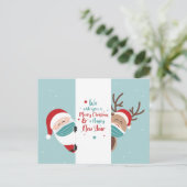 サンタトナカイを引き離すメリークリスマスの社交界 シーズンポストカード (スタンド正面)