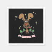 サンタトナカイクリスマスクリスマスデイギフトクリスムーズ スタンダードカクテルナプキン (正面)